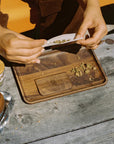 Marley Natural Black Walnut Rolling Tray