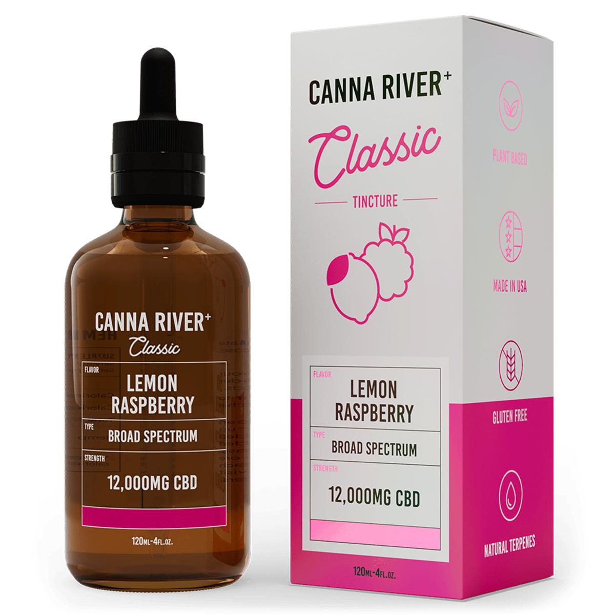 Broad Spectrum CBD Classic Tincture - Lemon Raspberry 