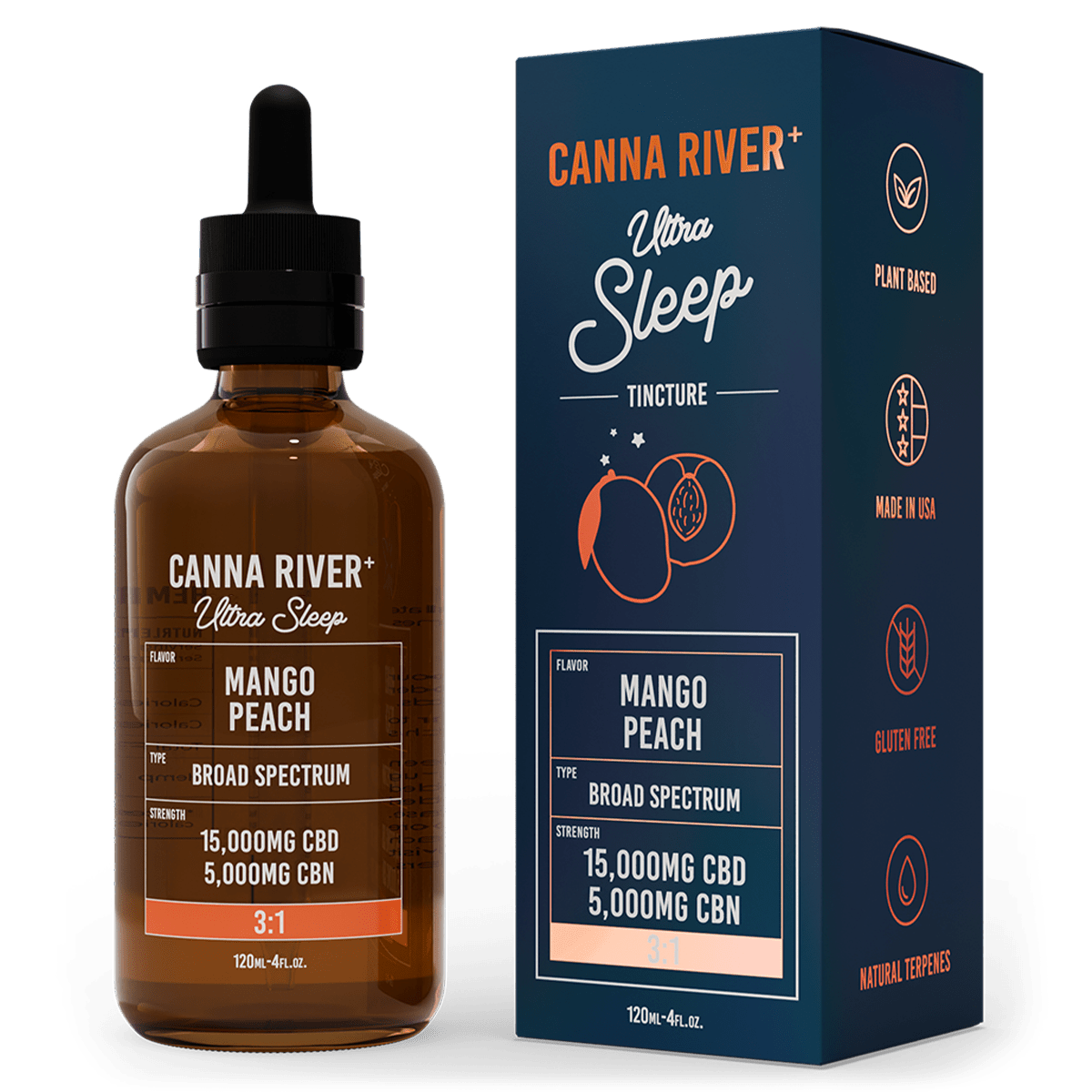 Broad Spectrum CBD Ultra Sleep Tincture - Mango Peach 