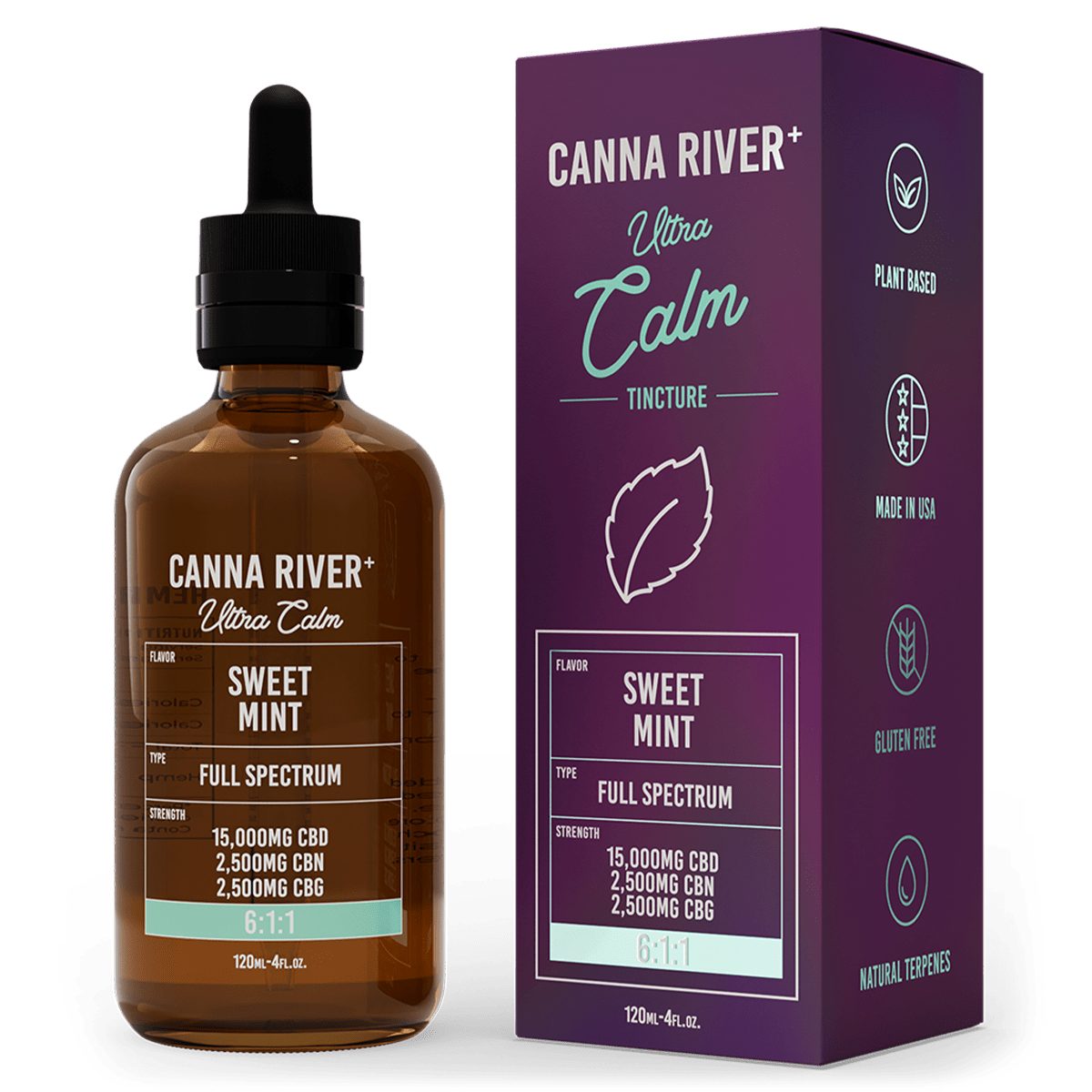 Full Spectrum CBD Ultra Calm Tincture - Sweet Mint 