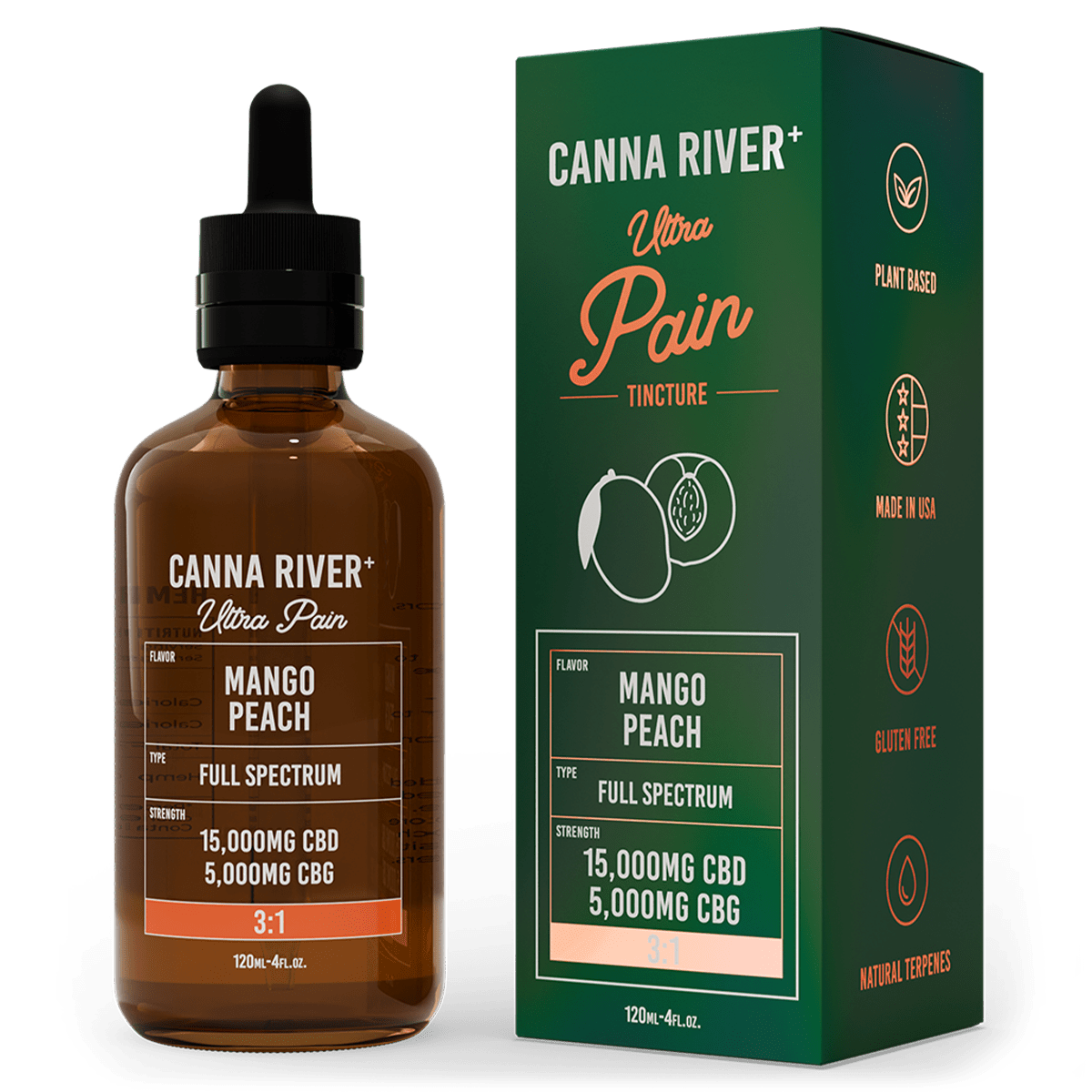 Full Spectrum CBD Ultra Pain Tincture - Mango Peach 