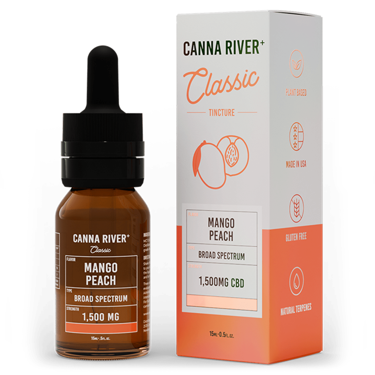 Broad Spectrum CBD Classic Tincture - Mango Peach 