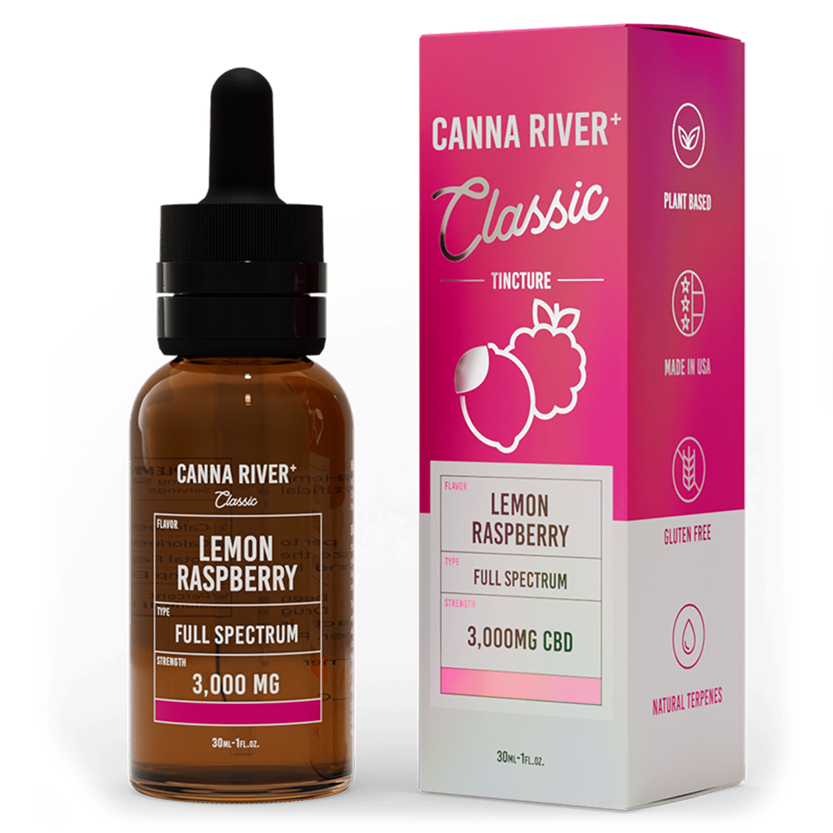 Full Spectrum CBD Classic Tincture - Lemon Raspberry 