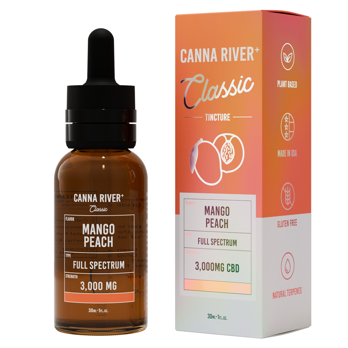 Full Spectrum CBD Classic Tincture - Mango Peach 