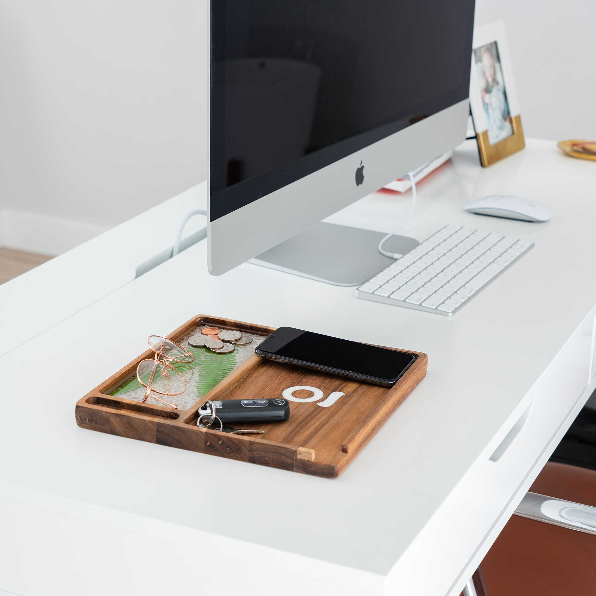 Ongrok Premium Natural Acacia Wood Tray | 9.5&quot; x 9.5&quot;