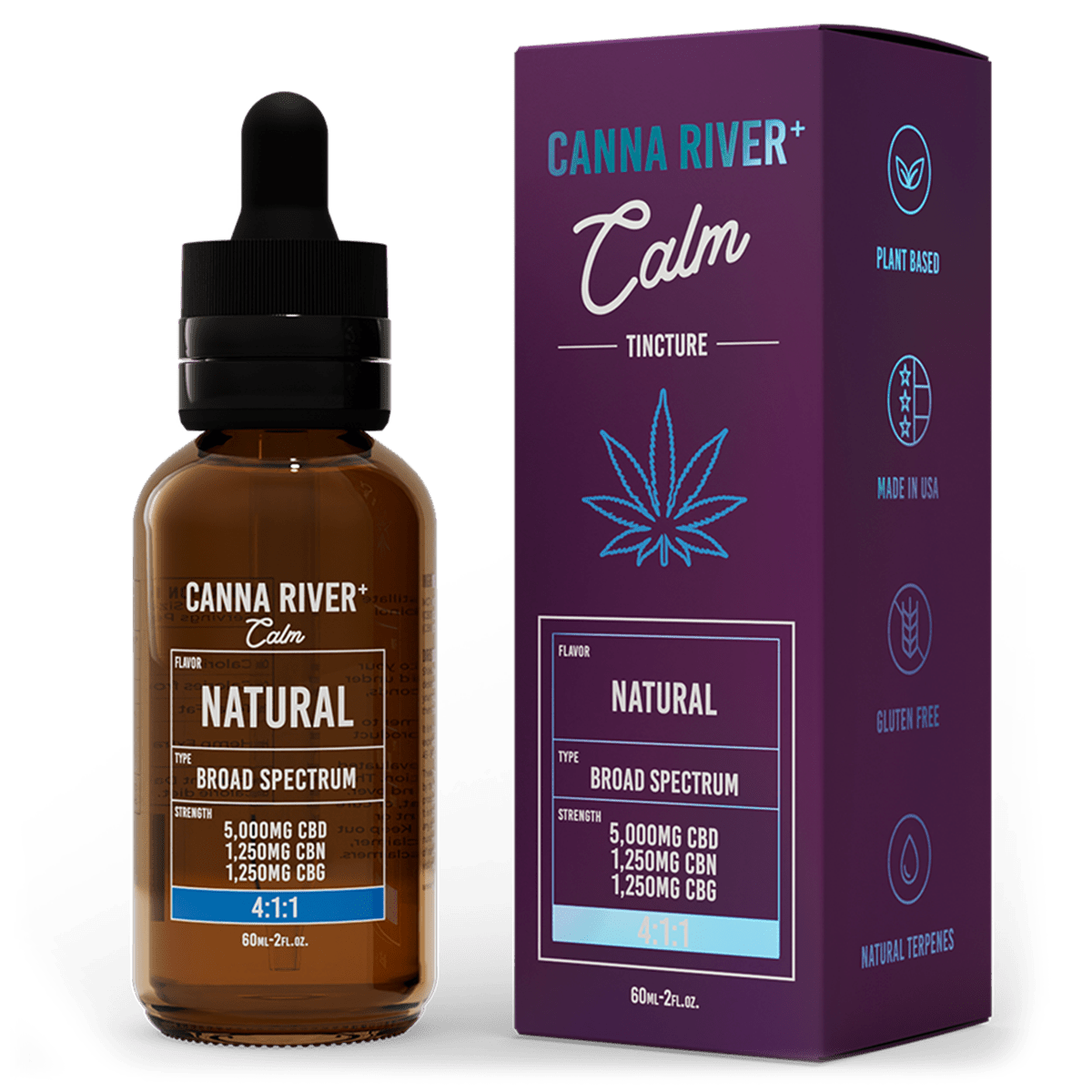 Broad Spectrum CBD Calm Tincture - Natural 