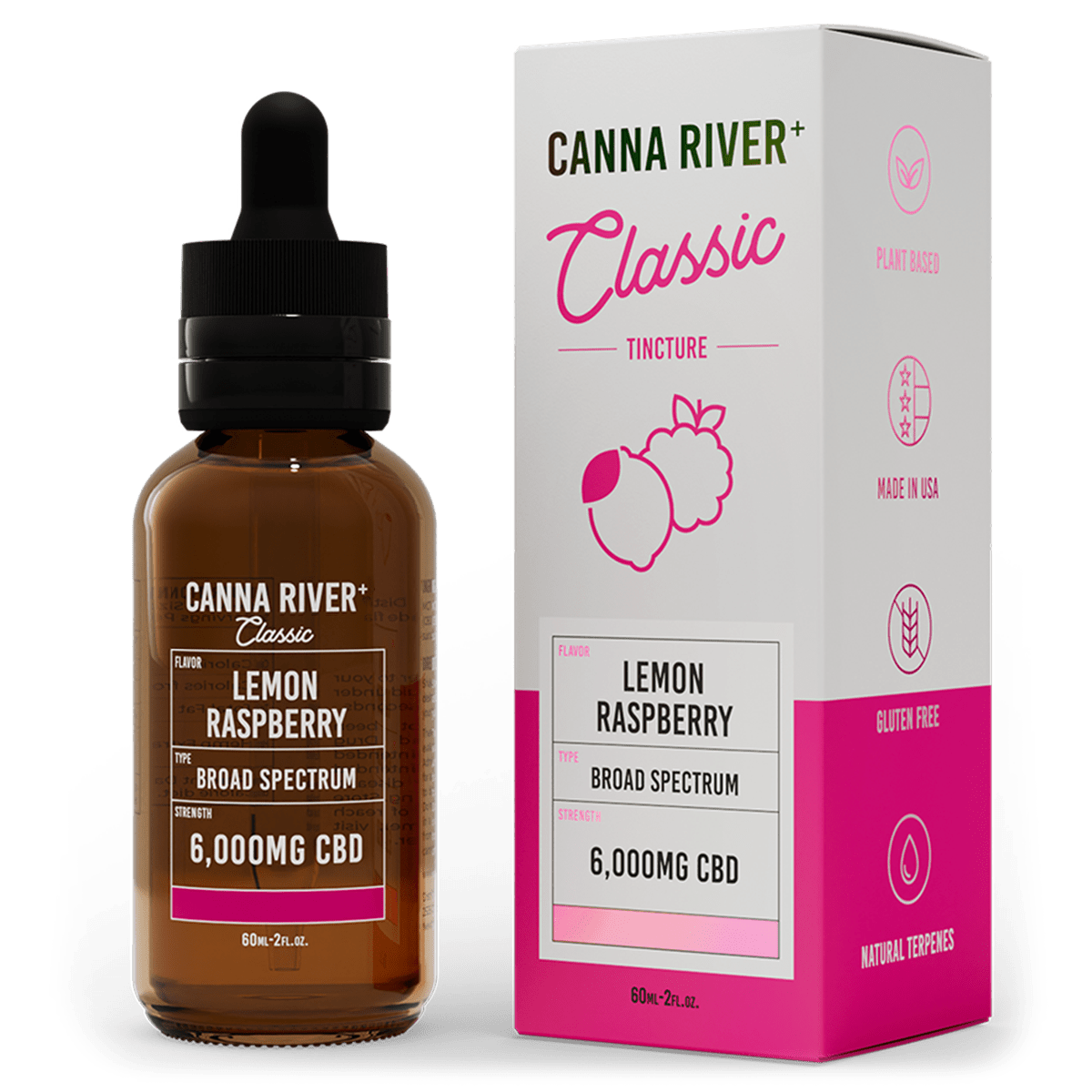 Broad Spectrum CBD Classic Tincture - Lemon Raspberry 