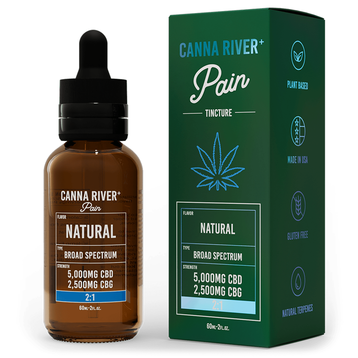 Broad Spectrum CBD Pain Tincture - Natural 