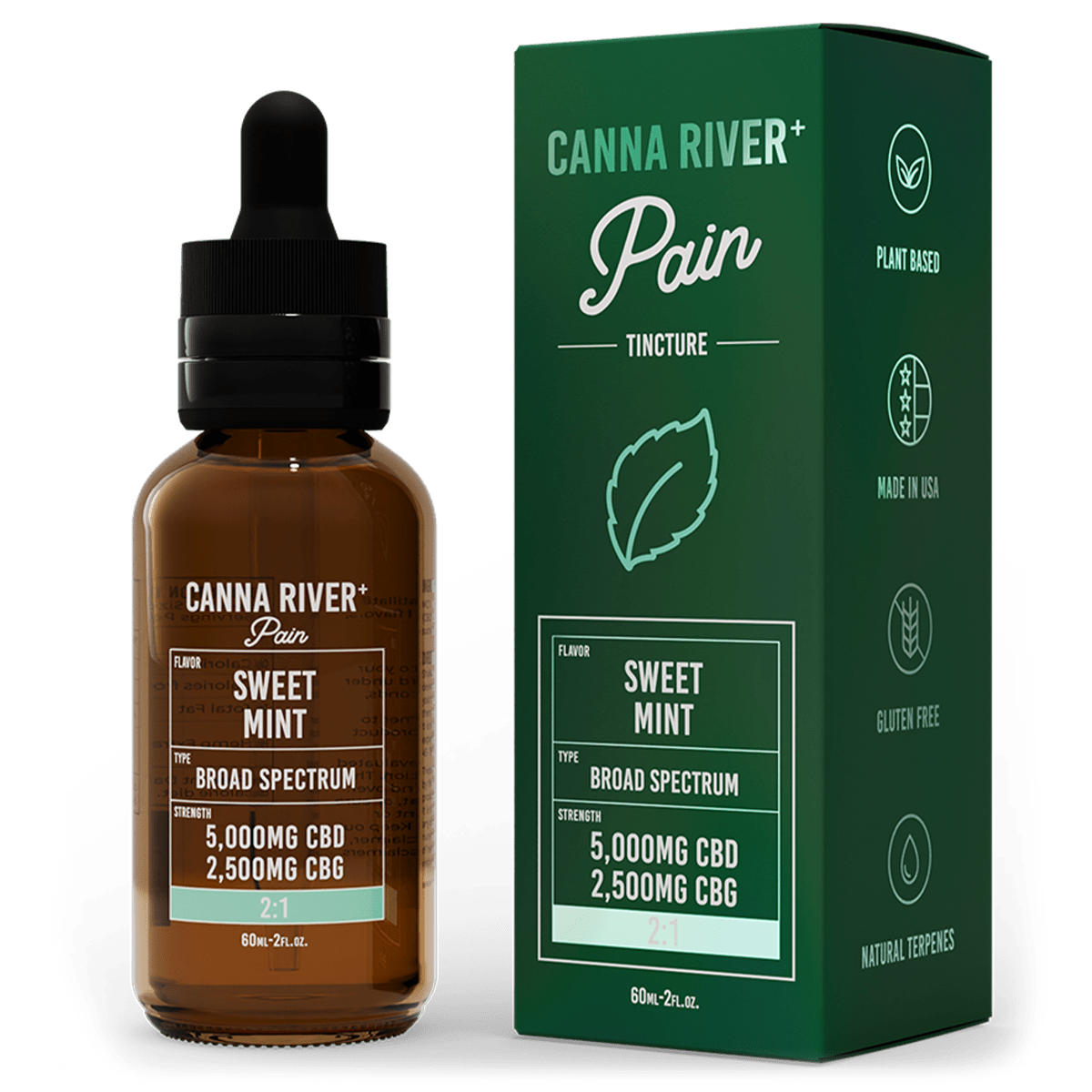 Broad Spectrum CBD Pain Tincture - Sweet Mint 