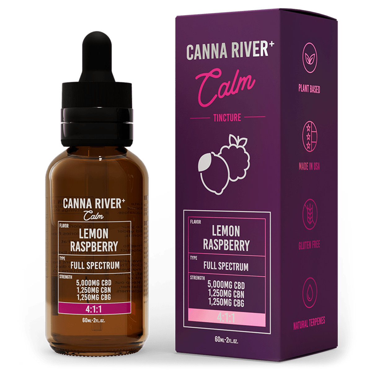 Full Spectrum CBD Calm Tincture - Lemon Raspberry