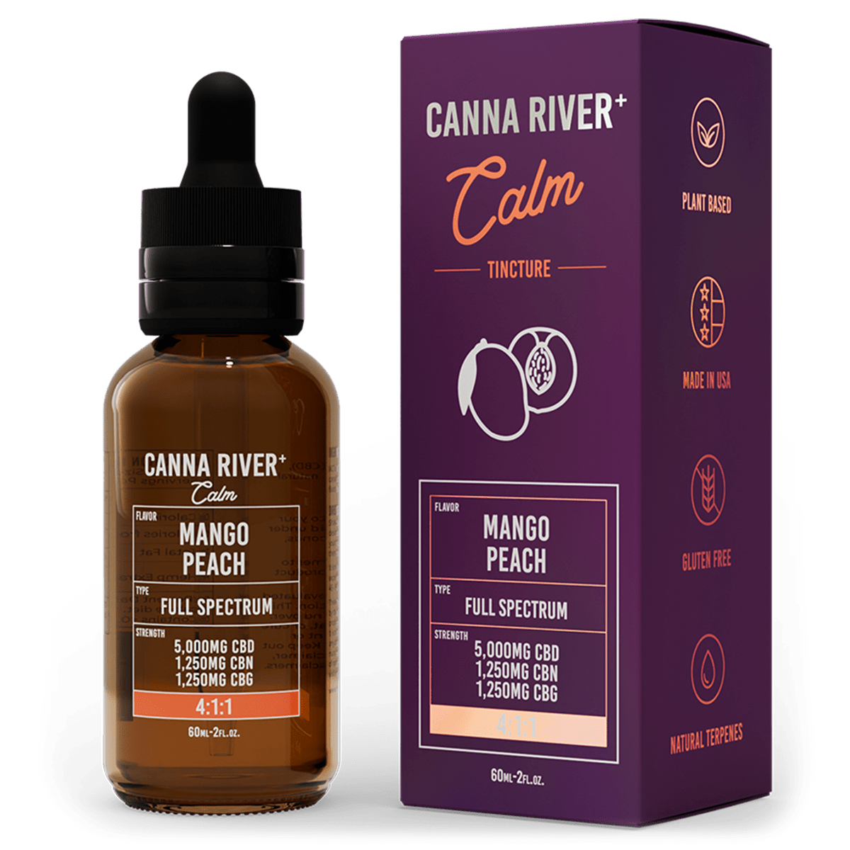Full Spectrum CBD Calm Tincture - Mango Peach
