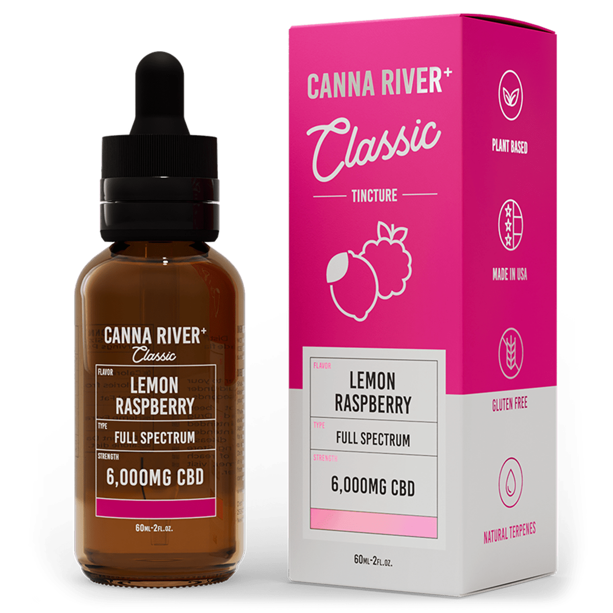 Full Spectrum CBD Classic Tincture - Lemon Raspberry 