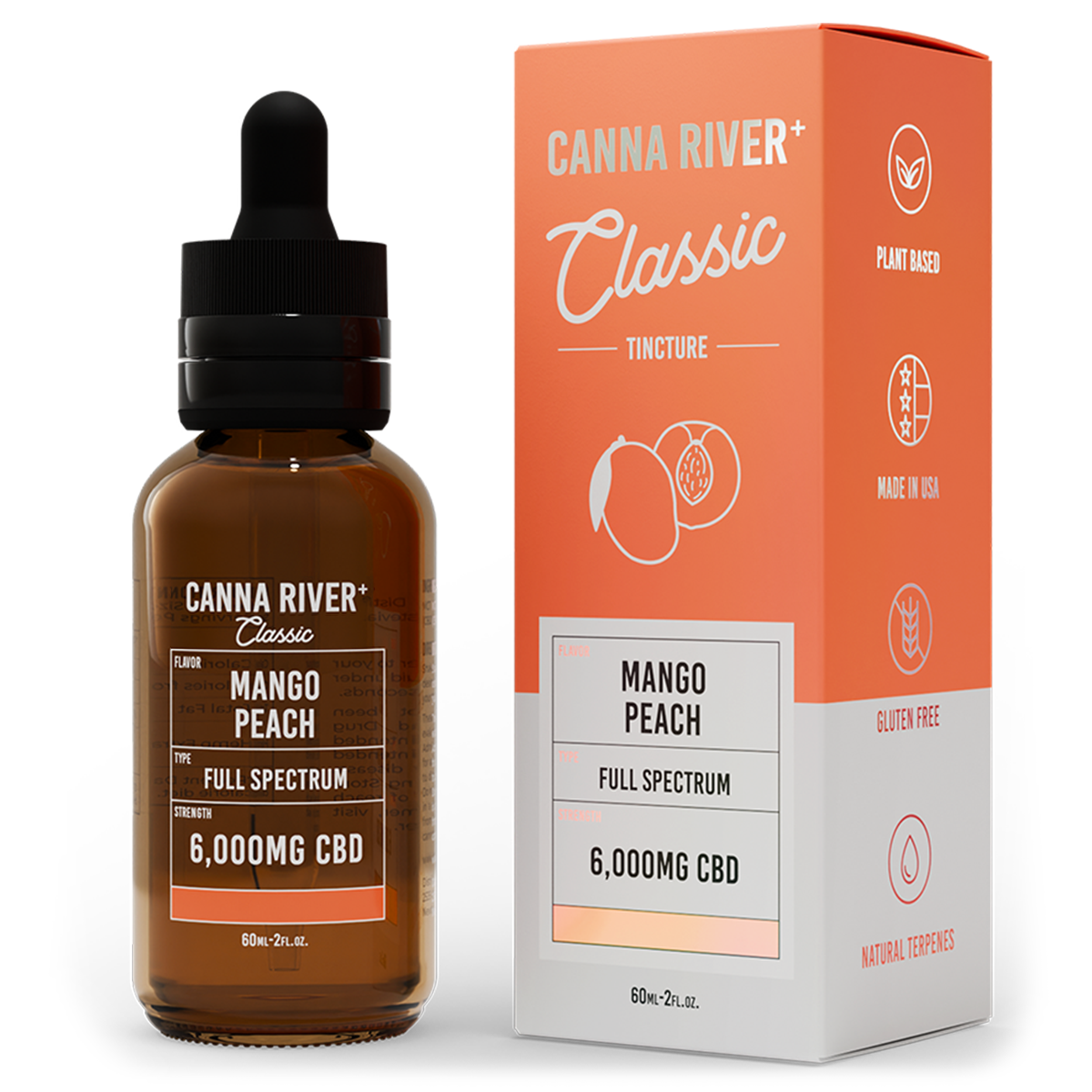 Full Spectrum CBD Classic Tincture - Mango Peach 