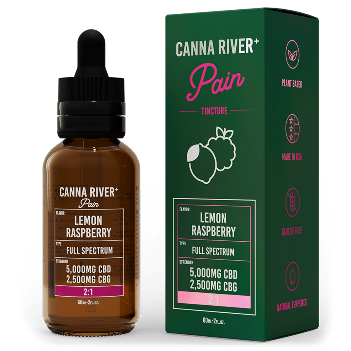 Full Spectrum CBD Pain Tincture - Lemon Raspberry 