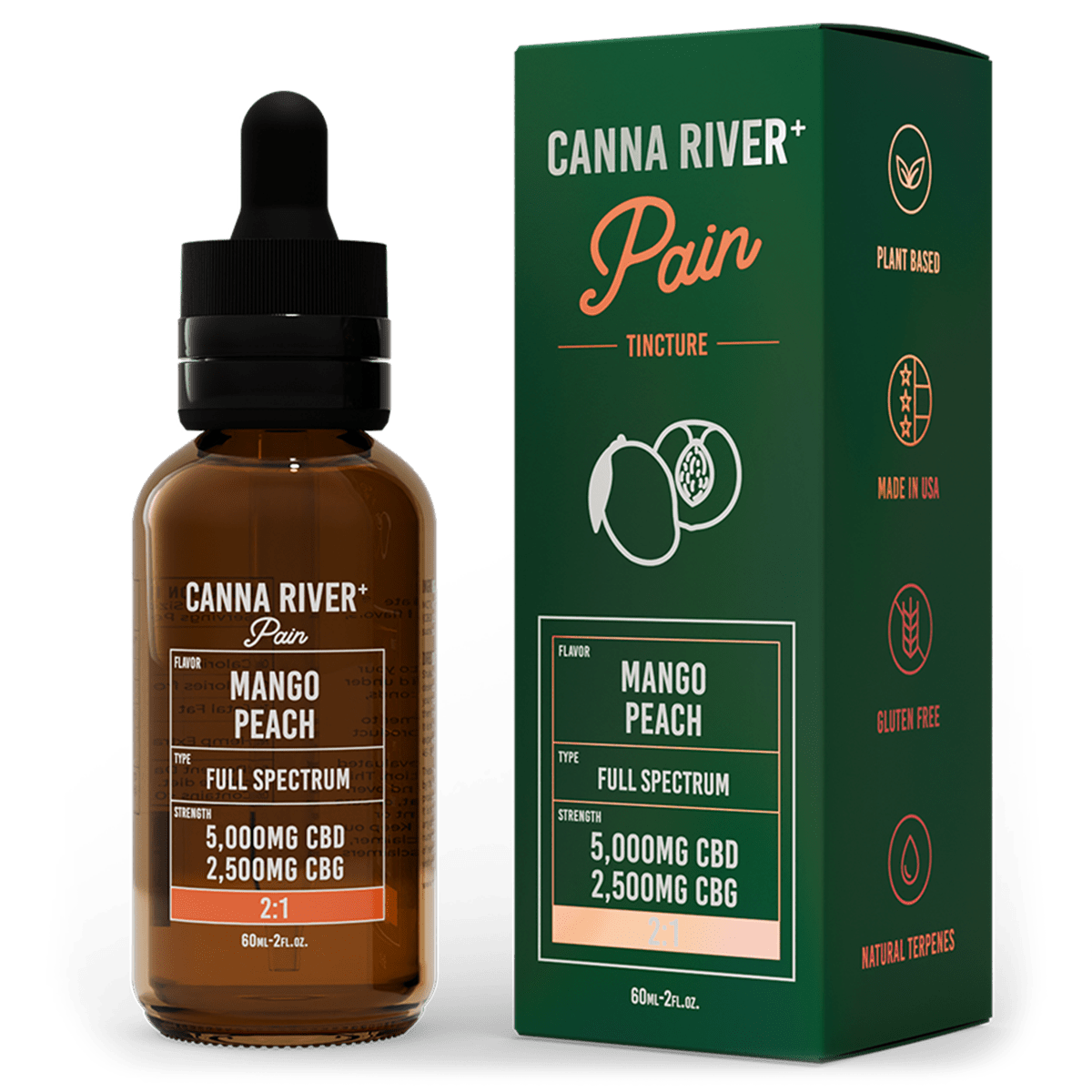 Full Spectrum CBD Pain Tincture - Mango Peach 