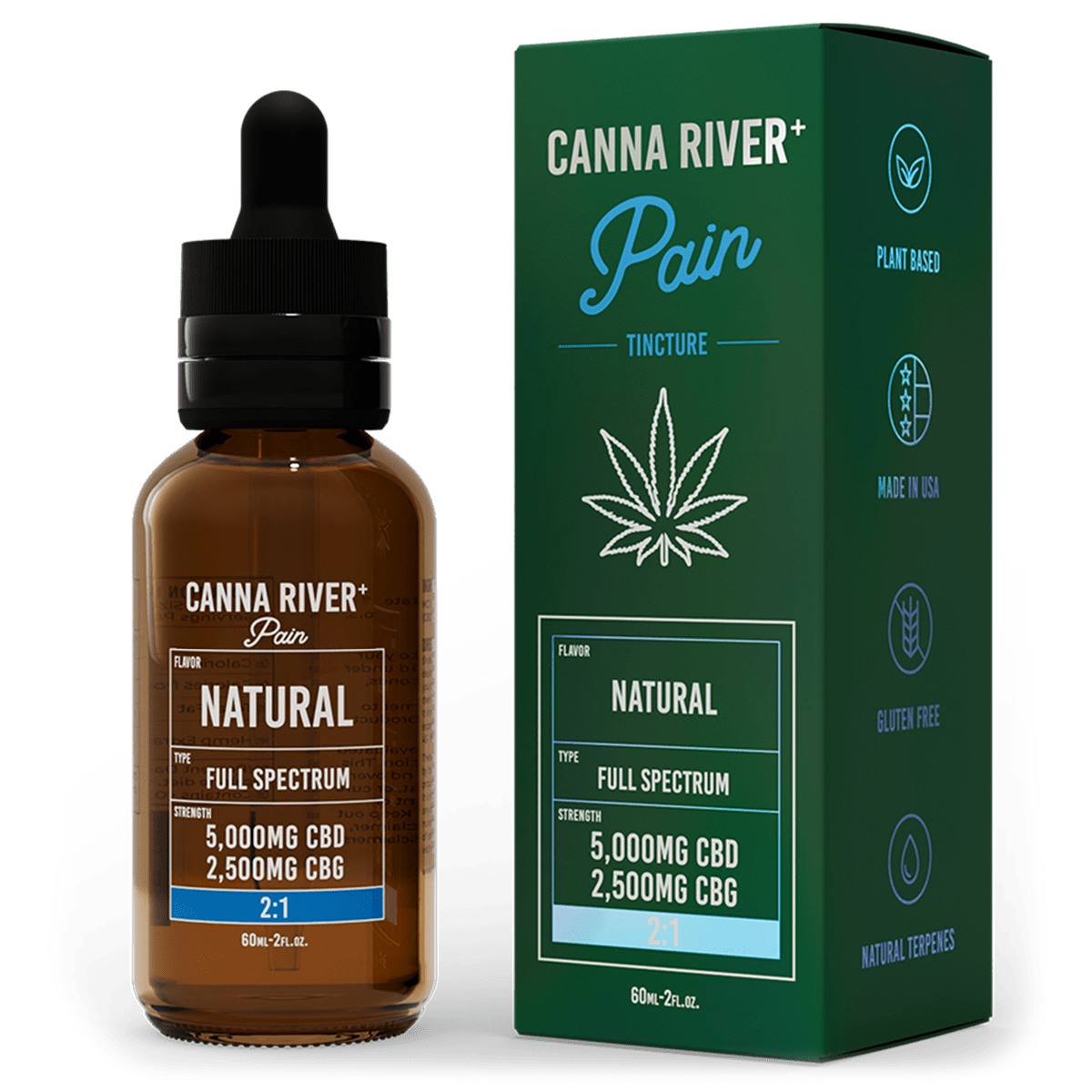 Full Spectrum CBD Pain Tincture - Natural 