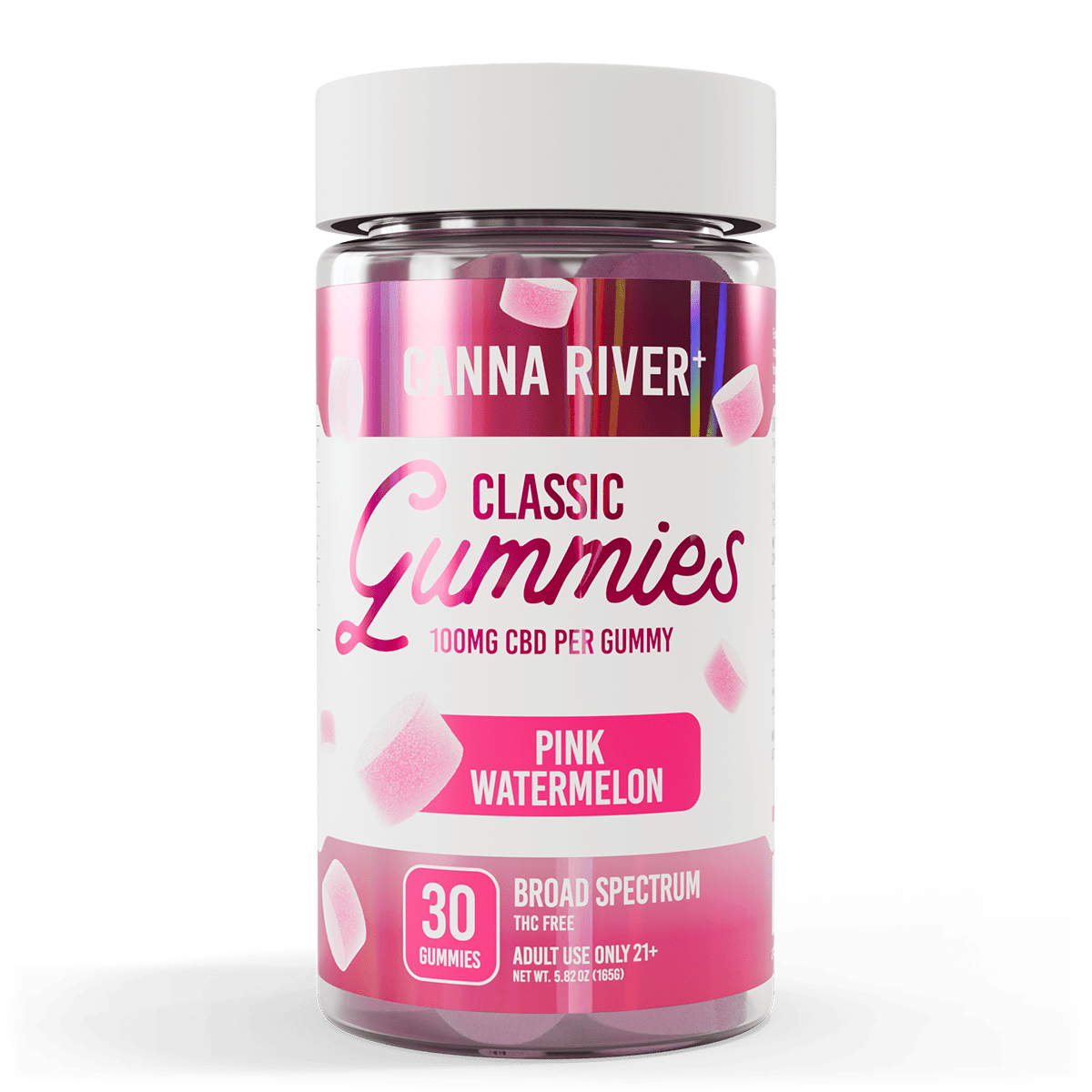 Broad Spectrum CBD Gummies - Classic - Pink Watermelon