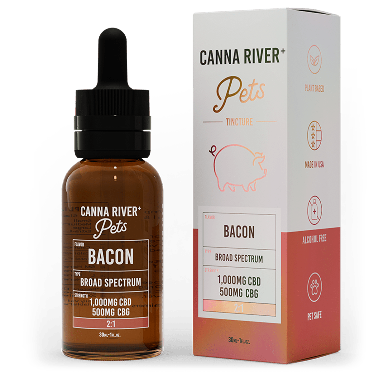 Broad Spectrum CBD Pet Tincture - Bacon 
