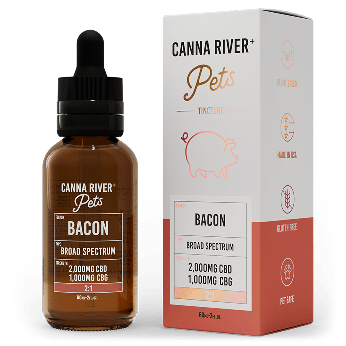 Broad Spectrum CBD Pet Tincture - Bacon 