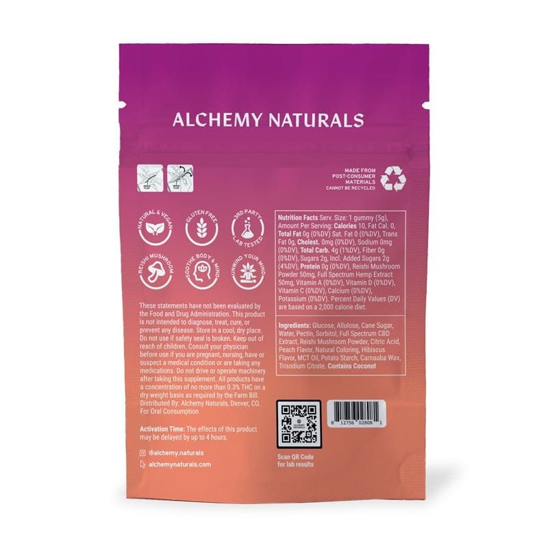 Alchemy Naturals CBD Gummies For Stress - Full Spectrum + Mushroom