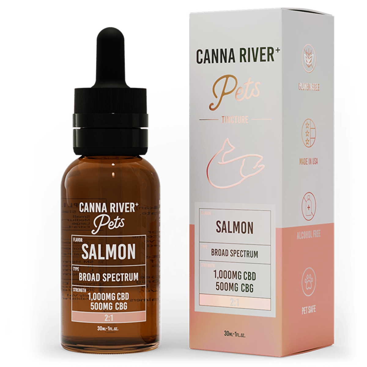 Broad Spectrum CBD Pet Tincture - Salmon 