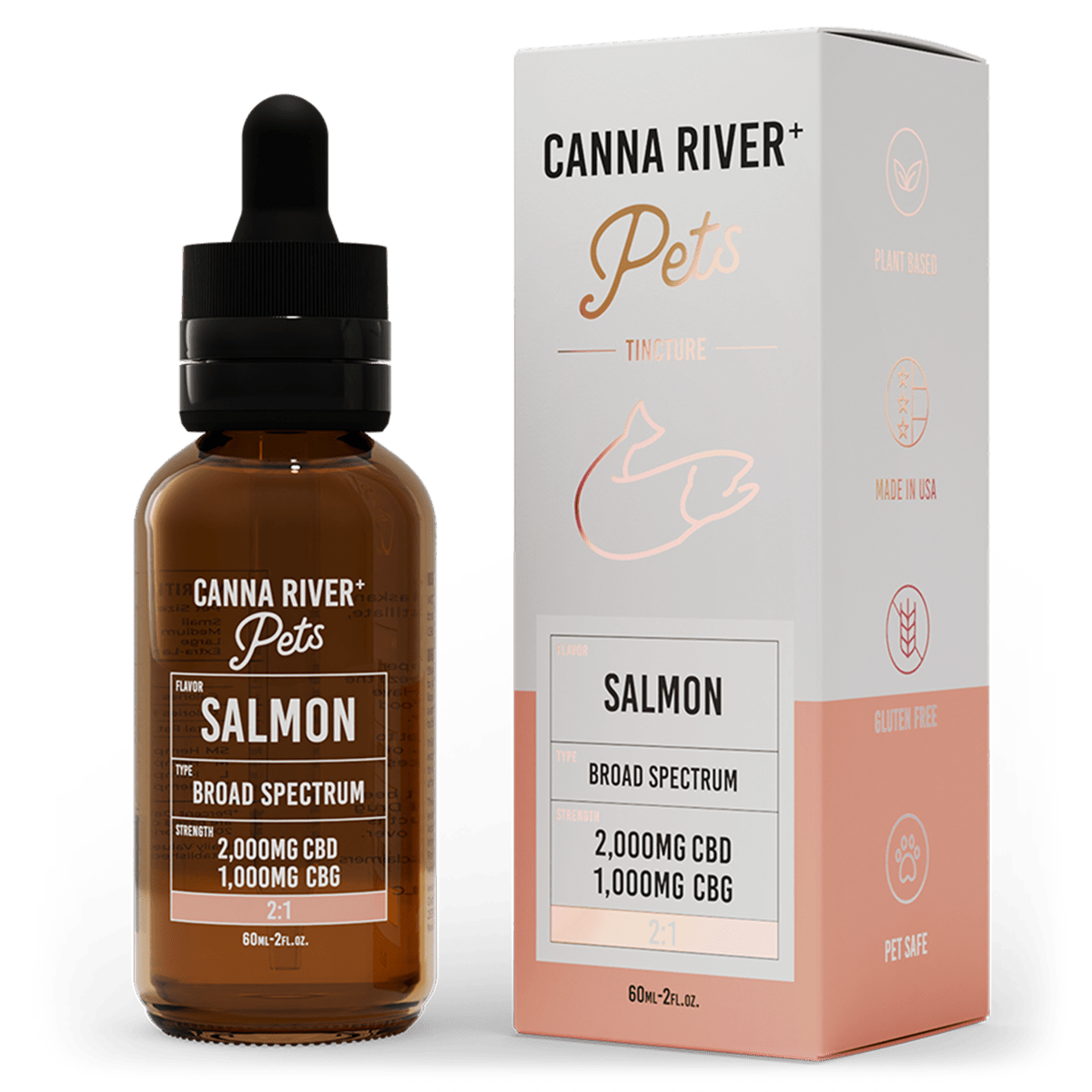 Broad Spectrum CBD Pet Tincture - Salmon 
